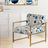 Blue And White Ferns Tranquility - Cottage Arm Chair