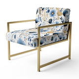 Blue And White Ferns Tranquility - Cottage Arm Chair