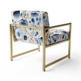 Blue And White Ferns Tranquility - Cottage Arm Chair