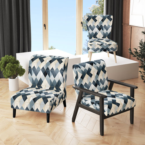 Neutral Grey Tiles Mosaic - Modern Arm Chair