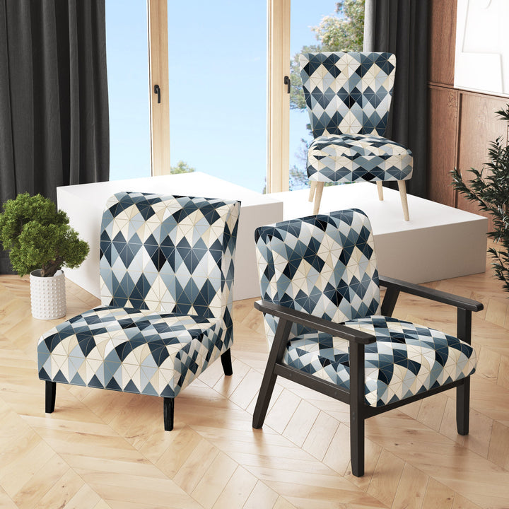 Neutral Grey Tiles Mosaic - Modern Arm Chair