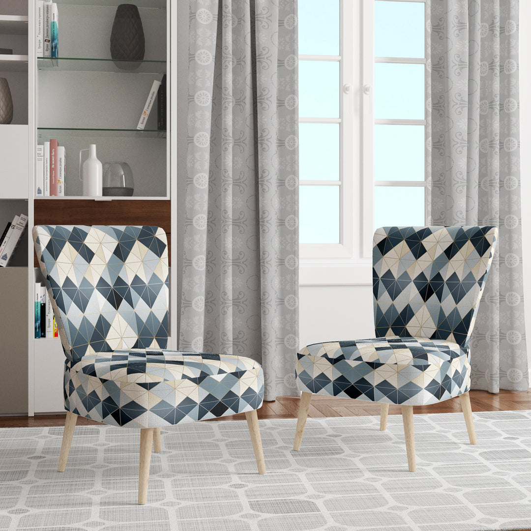 Neutral Grey Tiles Mosaic - Modern Arm Chair