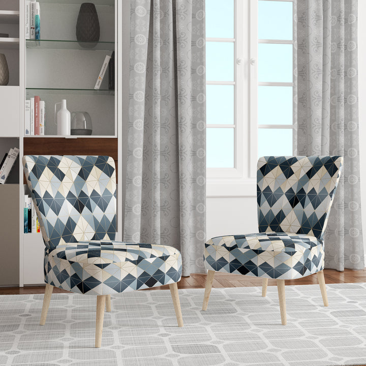 Neutral Grey Tiles Mosaic - Modern Arm Chair