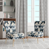 Neutral Grey Tiles Mosaic - Modern Arm Chair
