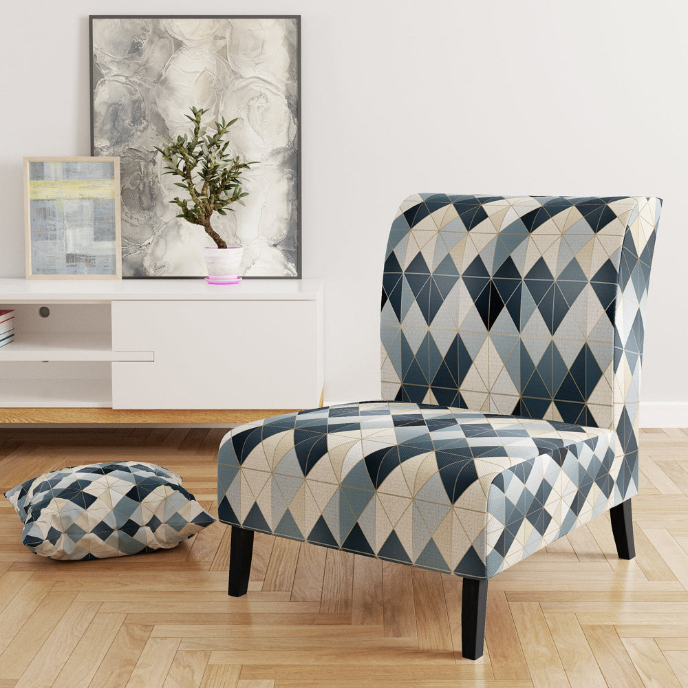 Neutral Grey Tiles Mosaic - Modern Arm Chair