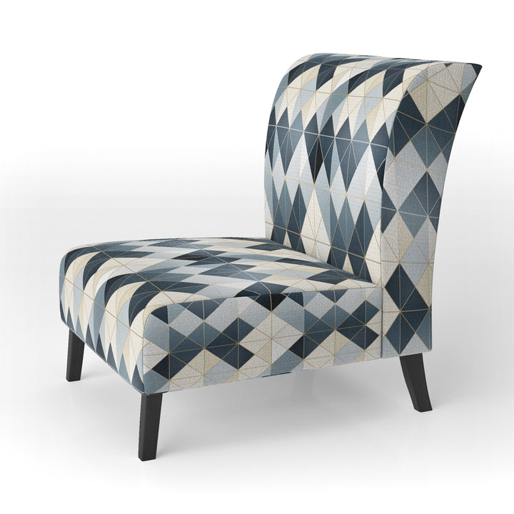 Neutral Grey Tiles Mosaic - Modern Arm Chair
