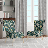 Green And Gold Geometric Chic Pattern - Modern Accent Side Chair