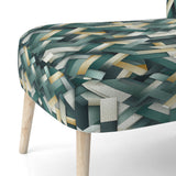 Green And Gold Geometric Chic Pattern - Modern Accent Side Chair
