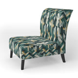 Green And Gold Geometric Chic Pattern - Modern Accent Side Chair