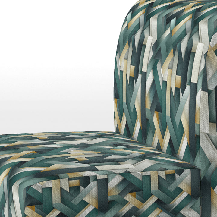 Green And Gold Geometric Chic Pattern - Modern Accent Side Chair