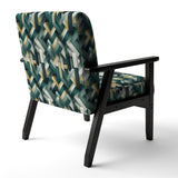 Green And Gold Geometric Chic Pattern - Modern Accent Side Chair
