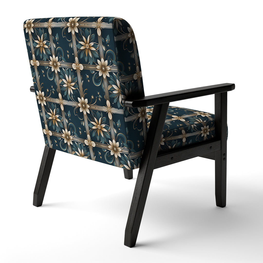 Gold Victorian Ornate Floral Elegance - Upholstered Modern Accent Chairs