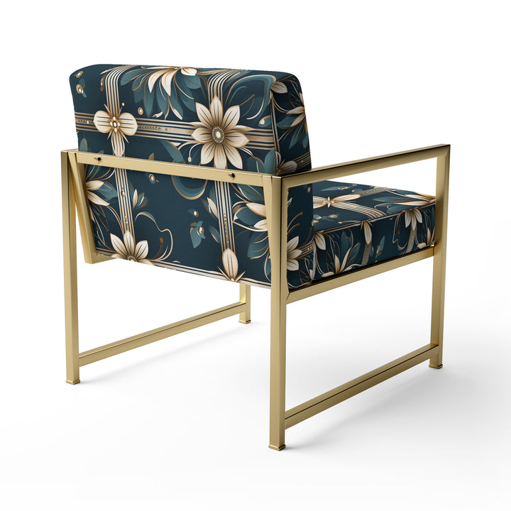 Gold Victorian Ornate Floral Elegance - Upholstered Modern Accent Chairs