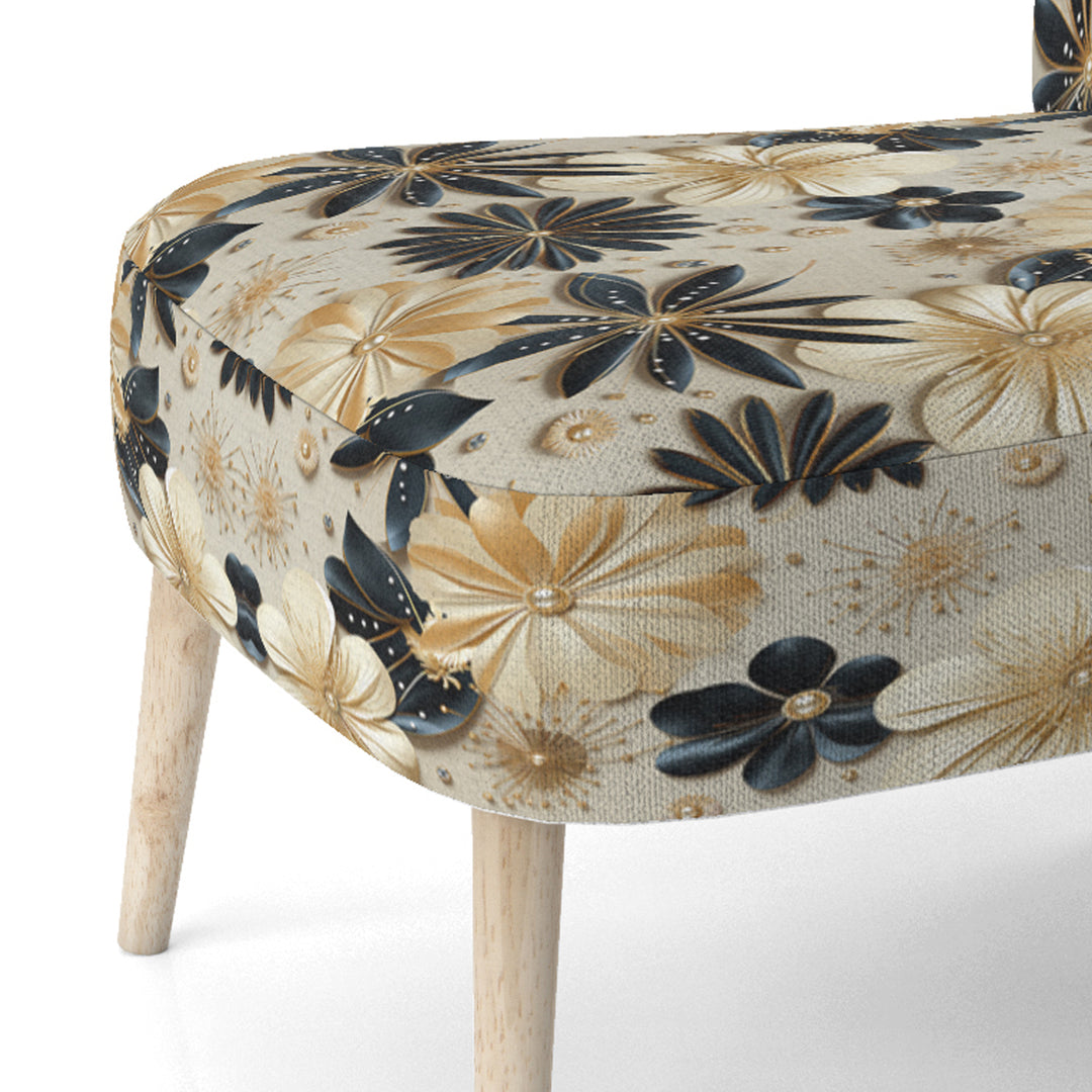 Beige And Champagne Opulent Glam - Glam Accent Slipper Chair