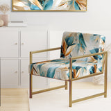 Teal And White Crystal Extravagant Glamour - Glam Arm Chair