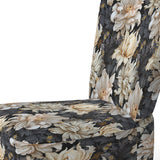 Golden Beige And Black Flowers Elegance - Glam Accent Side Chair