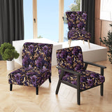 Glamorous Gold And Purple Damask Pattern - Upholstered Glam Accent Chairs