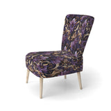 Glamorous Gold And Purple Damask Pattern - Upholstered Glam Accent Chairs