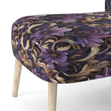 Glamorous Gold And Purple Damask Pattern - Upholstered Glam Accent Chairs