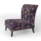 Glamorous Gold And Purple Damask Pattern - Upholstered Glam Accent Chairs