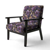 Glamorous Gold And Purple Damask Pattern - Upholstered Glam Accent Chairs