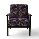 Glamorous Gold And Purple Damask Pattern - Upholstered Glam Accent Chairs