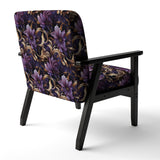 Glamorous Gold And Purple Damask Pattern - Upholstered Glam Accent Chairs