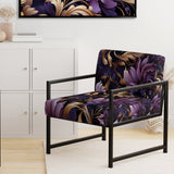 Glamorous Gold And Purple Damask Pattern - Upholstered Glam Accent Chairs