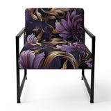 Glamorous Gold And Purple Damask Pattern - Upholstered Glam Accent Chairs