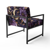 Glamorous Gold And Purple Damask Pattern - Upholstered Glam Accent Chairs
