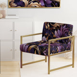 Glamorous Gold And Purple Damask Pattern - Upholstered Glam Accent Chairs