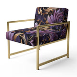 Glamorous Gold And Purple Damask Pattern - Upholstered Glam Accent Chairs