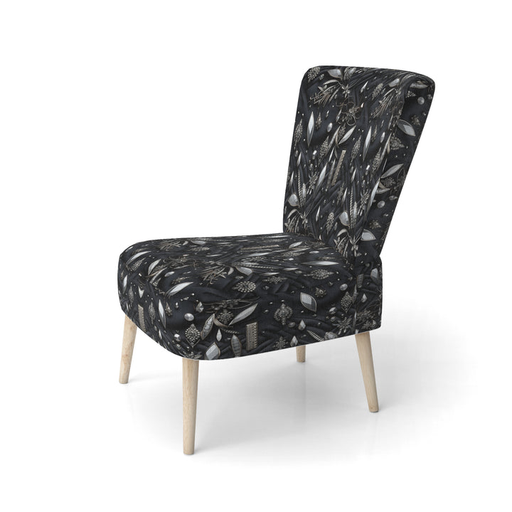 Hollywood Glamour Diamond In Black And White - Glam Accent Side Chair