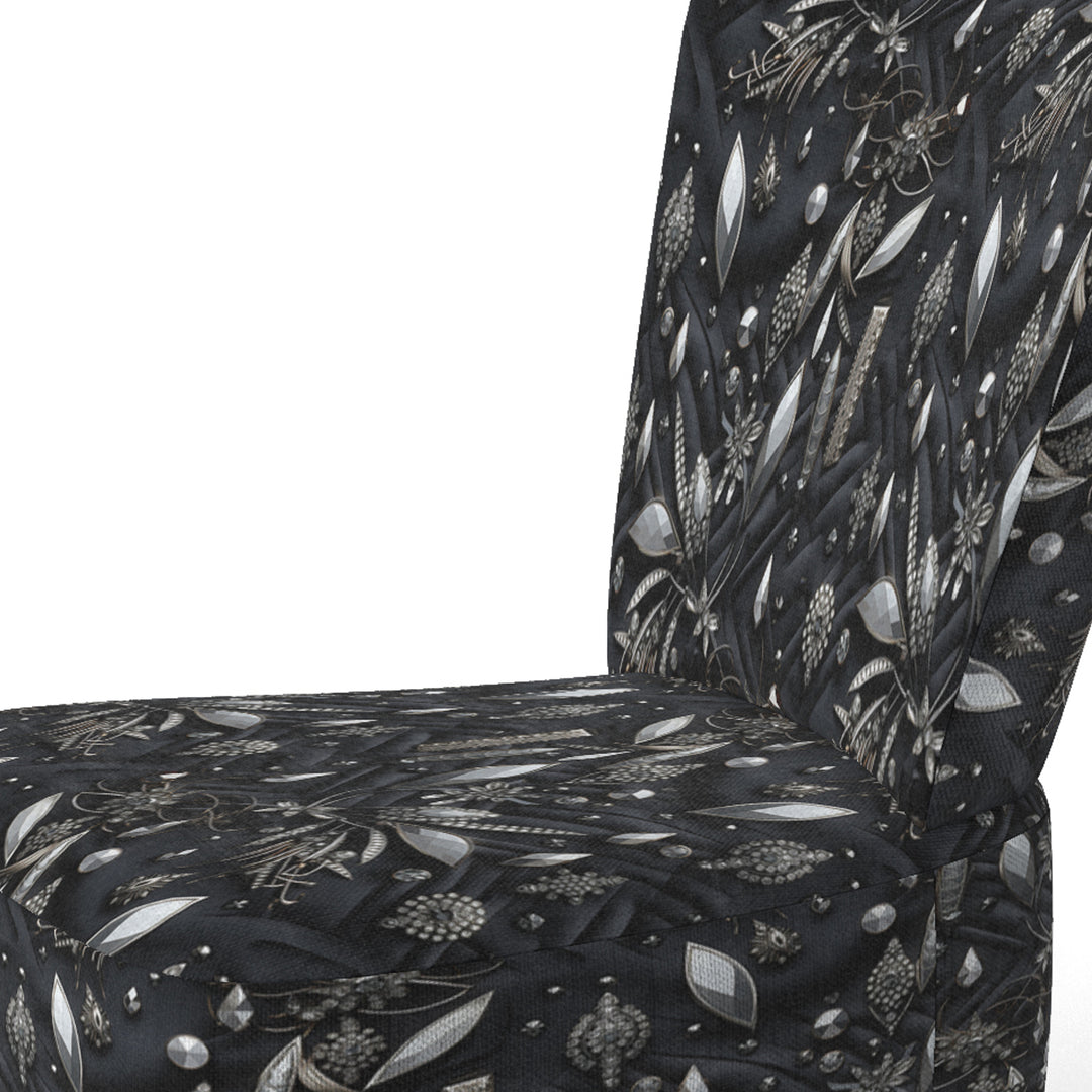 Hollywood Glamour Diamond In Black And White - Glam Accent Side Chair