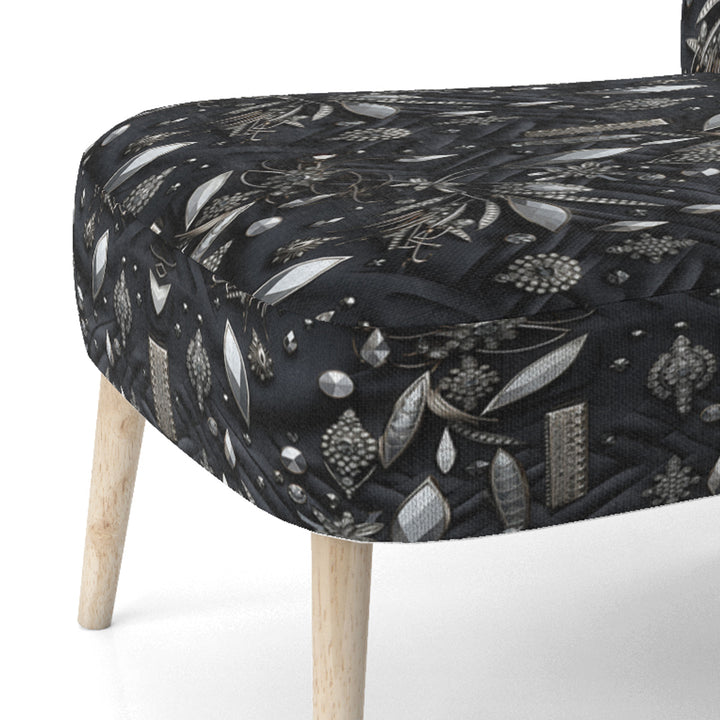 Hollywood Glamour Diamond In Black And White - Glam Accent Side Chair
