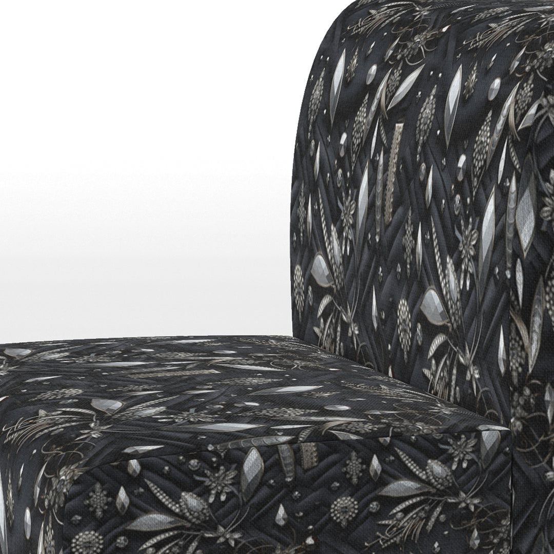 Hollywood Glamour Diamond In Black And White - Glam Accent Side Chair