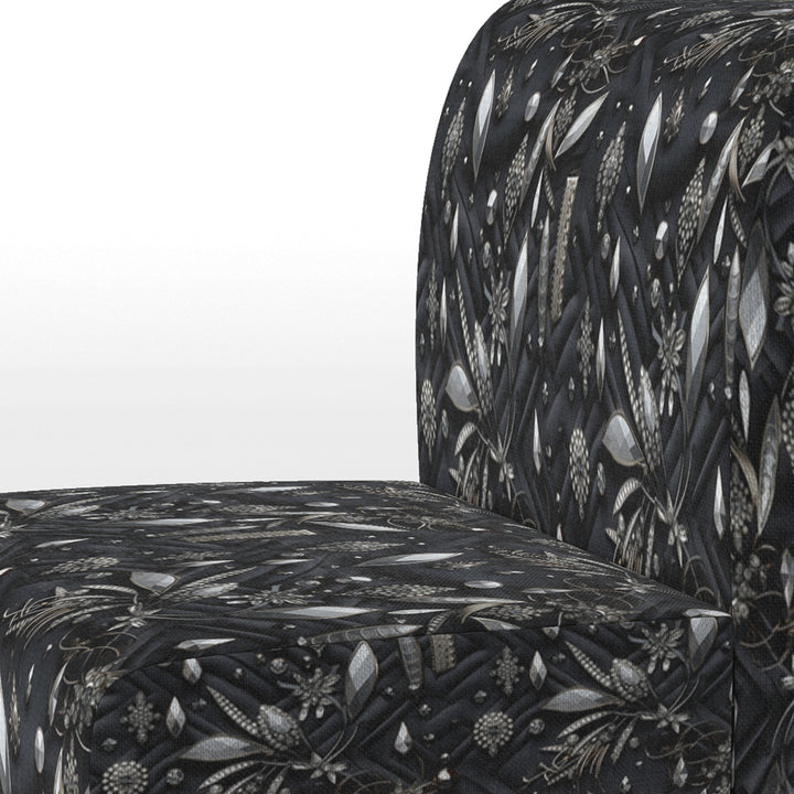 Hollywood Glamour Diamond In Black And White - Glam Accent Side Chair