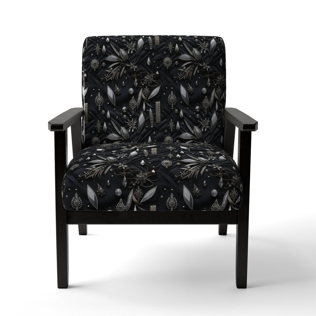 Hollywood Glamour Diamond In Black And White - Glam Accent Side Chair