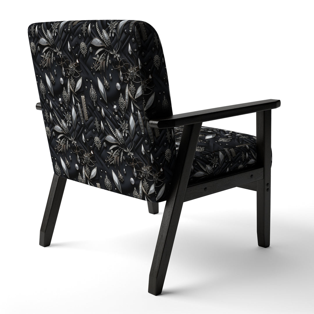 Hollywood Glamour Diamond In Black And White - Glam Accent Side Chair