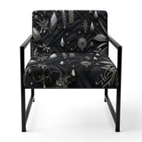 Hollywood Glamour Diamond In Black And White - Glam Accent Side Chair