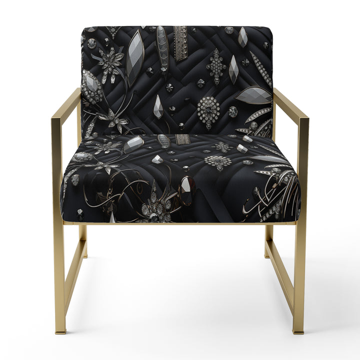 Hollywood Glamour Diamond In Black And White - Glam Accent Side Chair