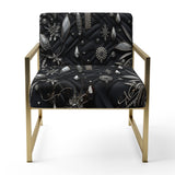 Hollywood Glamour Diamond In Black And White - Glam Accent Side Chair