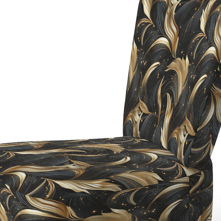 Midnight Charm Gold And Black - Glam Accent Slipper Chair