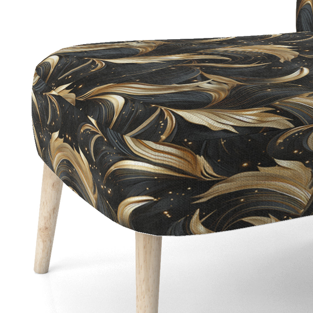 Midnight Charm Gold And Black - Glam Accent Slipper Chair