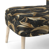 Midnight Charm Gold And Black - Glam Accent Slipper Chair
