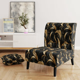 Midnight Charm Gold And Black - Glam Accent Slipper Chair