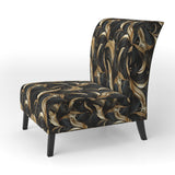 Midnight Charm Gold And Black - Glam Accent Slipper Chair