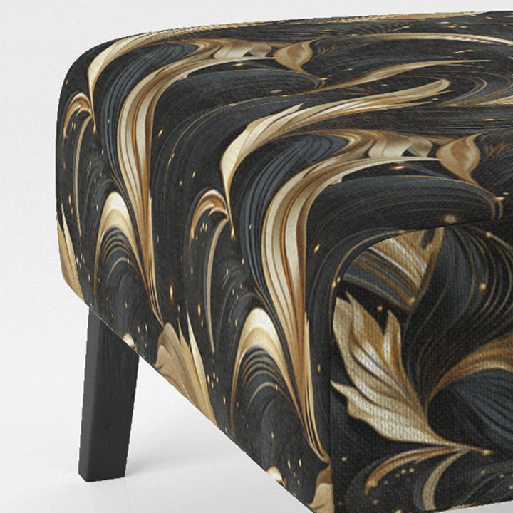 Midnight Charm Gold And Black - Glam Accent Slipper Chair