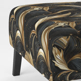 Midnight Charm Gold And Black - Glam Accent Slipper Chair