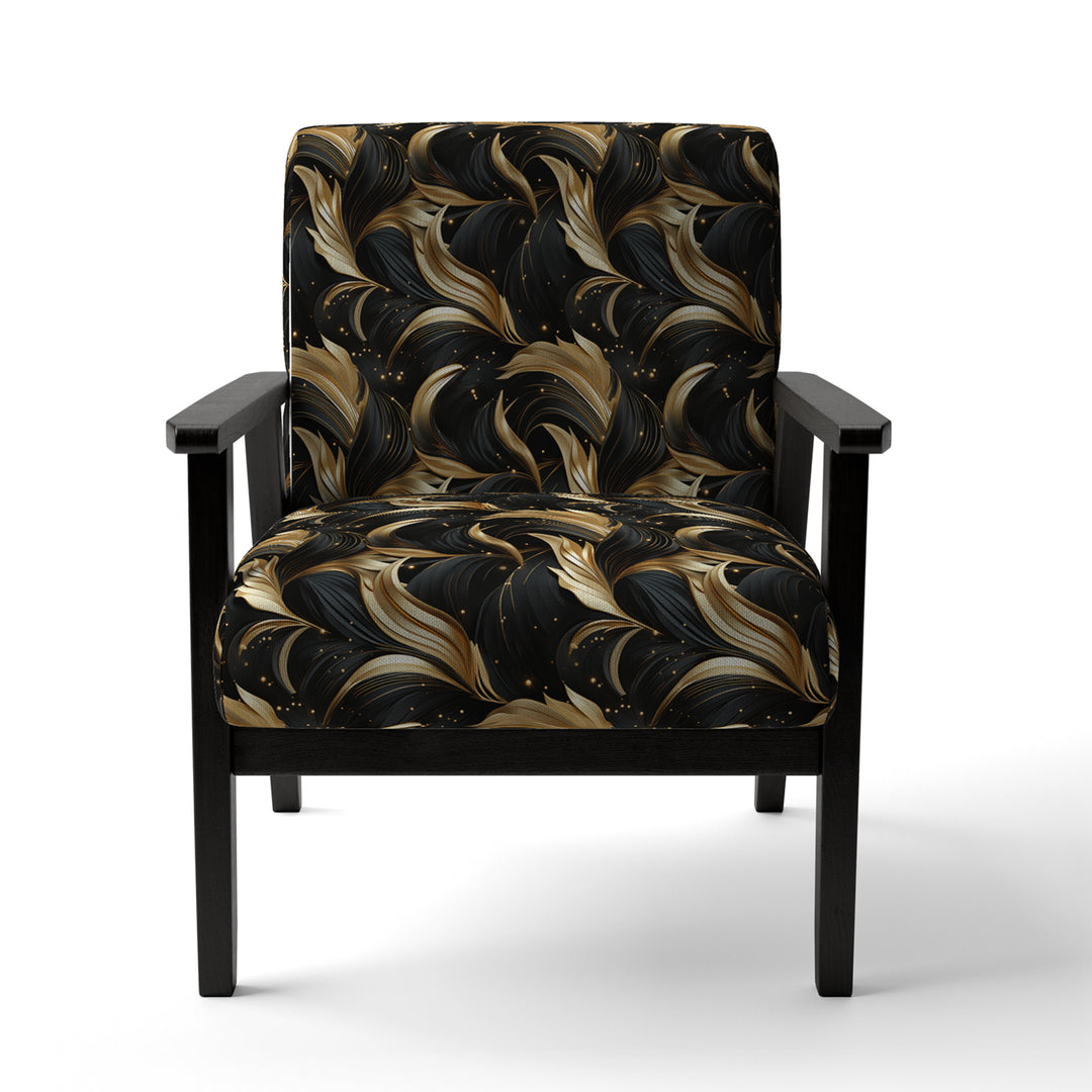 Midnight Charm Gold And Black - Glam Accent Slipper Chair